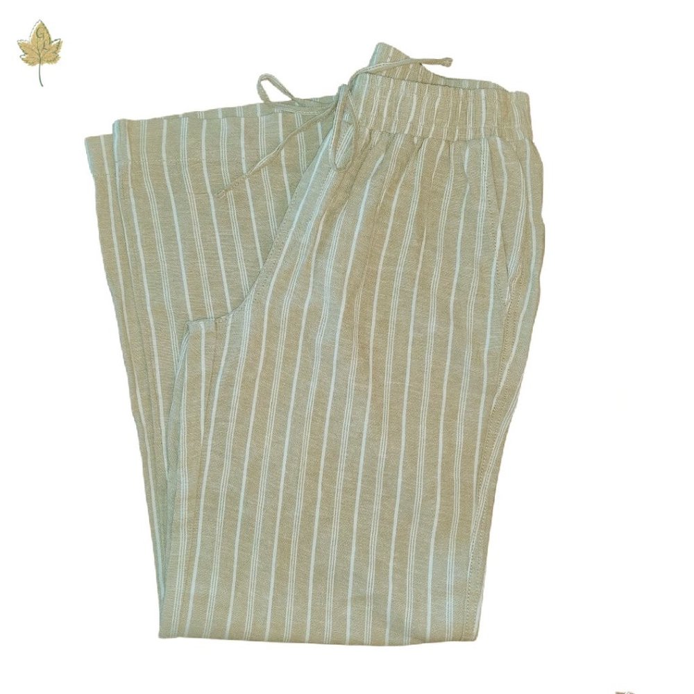 Wide Leg Linen Pants | Briggs | Small | Beige